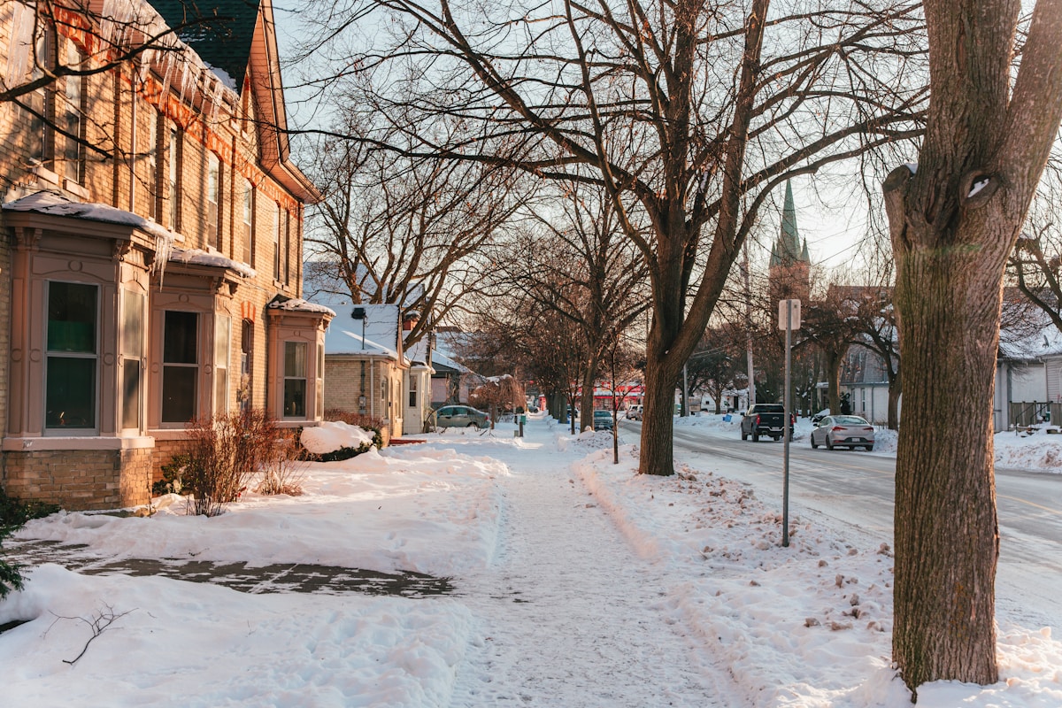 Old Buffalo street in winter — Aud nostalgia era